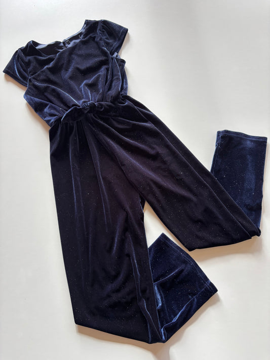 Sparkly Navy Velvet Romper