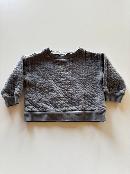 Quilted Grey Take Me on an Adventure Sweater