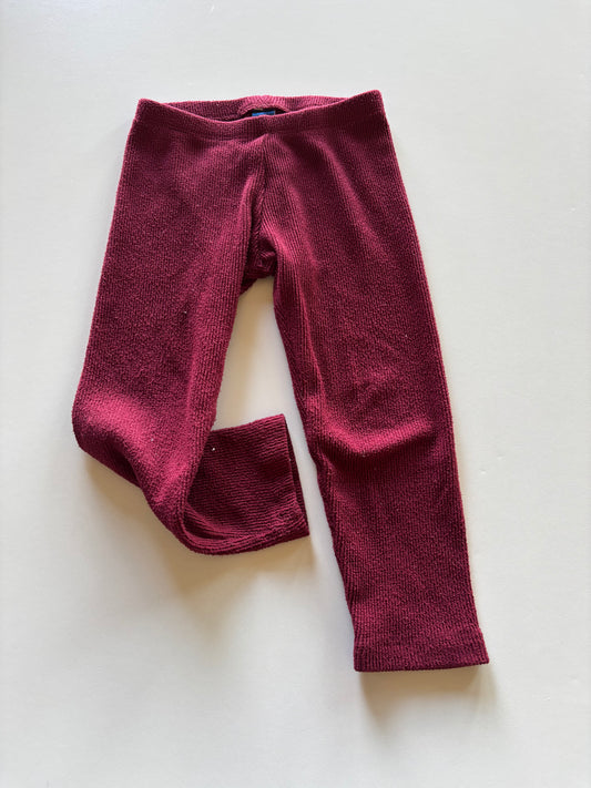 Burgundy Waffle Leggings