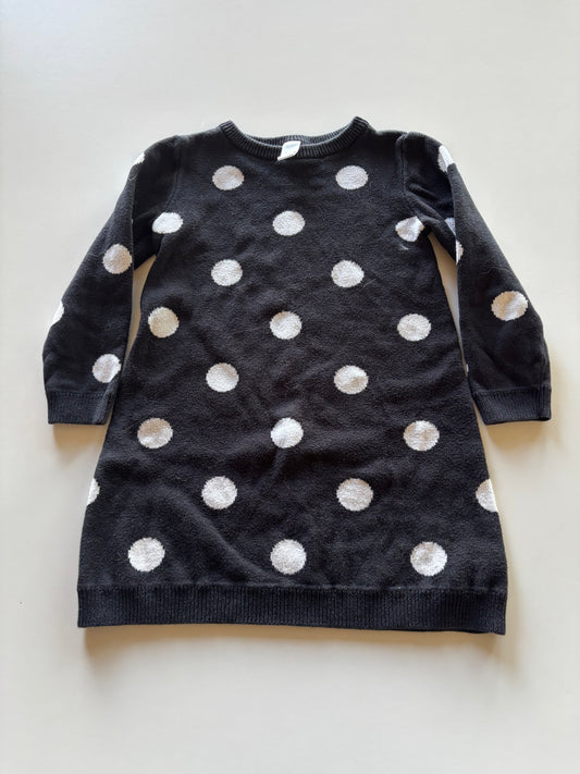 Black & White Polka Dot Sweater Dress