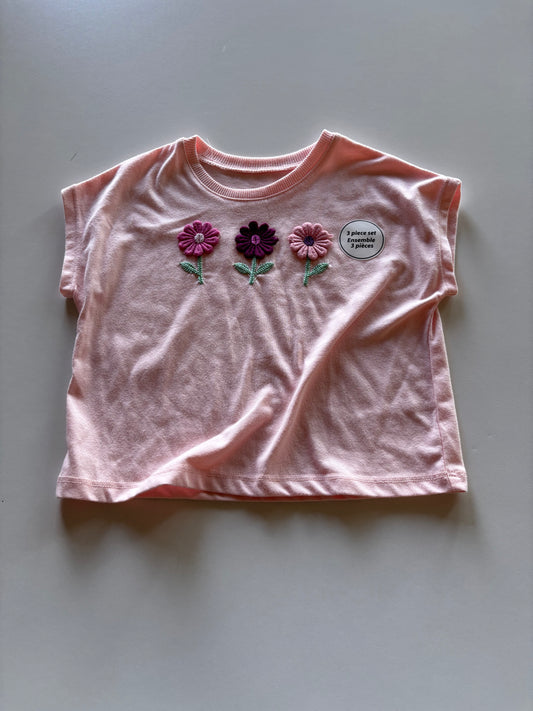 BNWT Pink Embellished Flower Tee