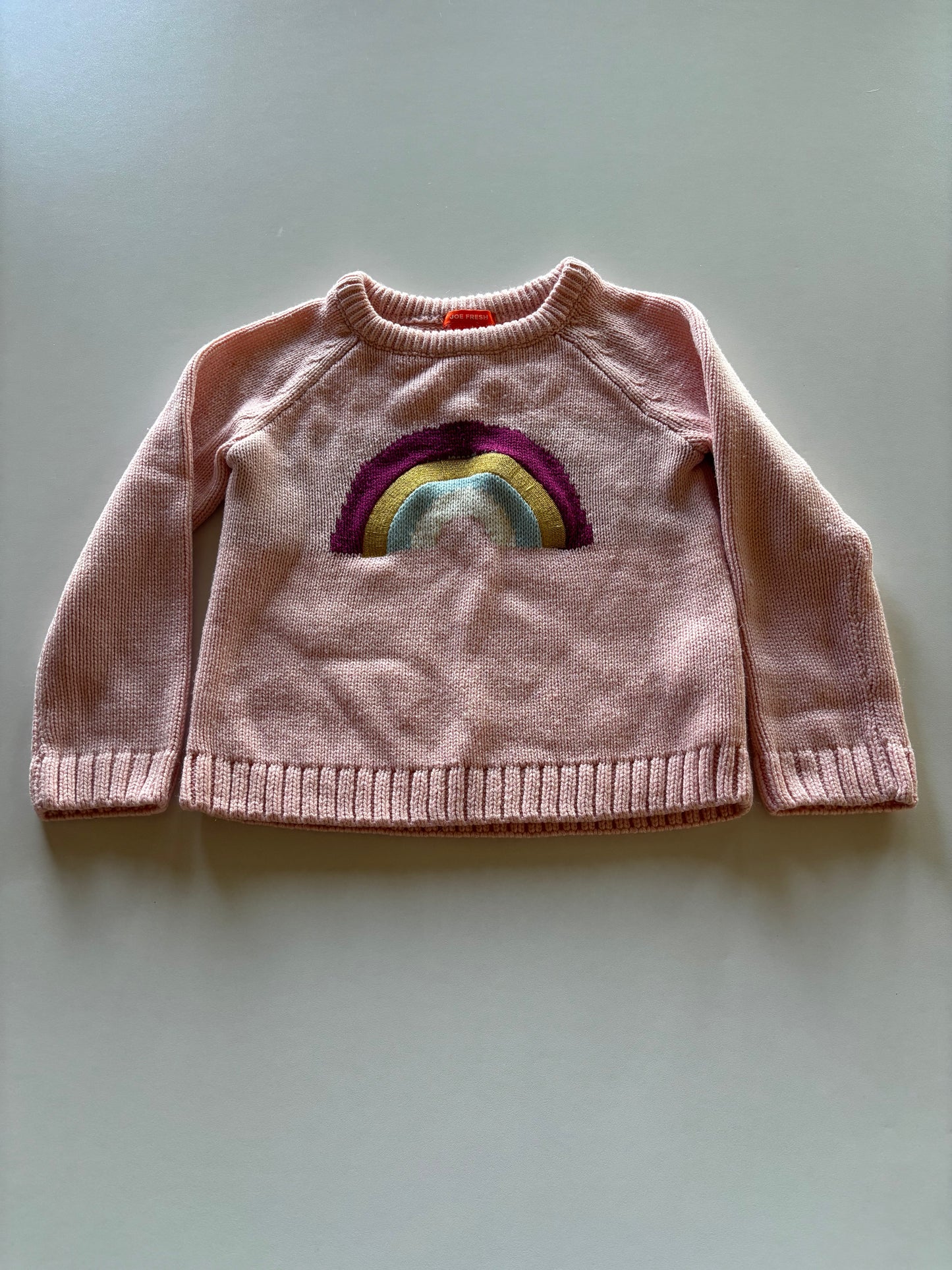Knit Pink Rainbow Sweater