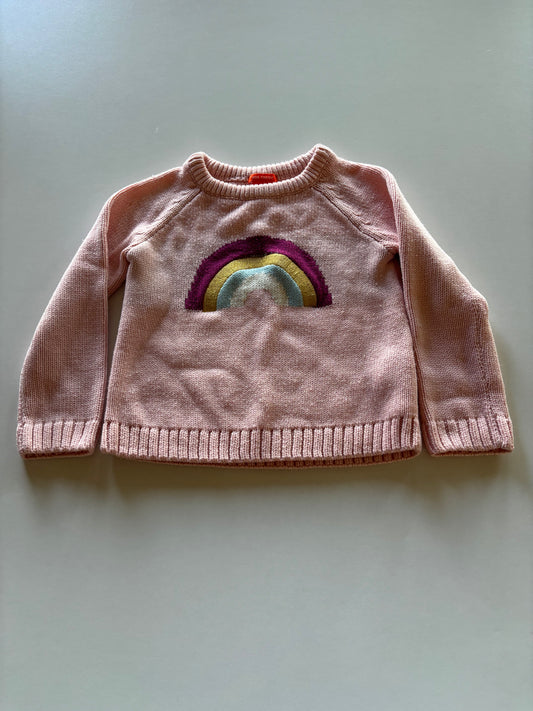 Knit Pink Rainbow Sweater