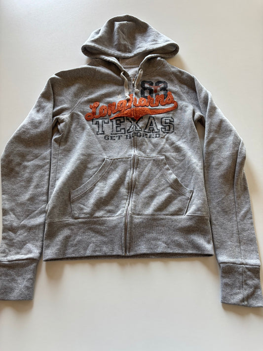 Grey Longhorns Zip Up Hoodie