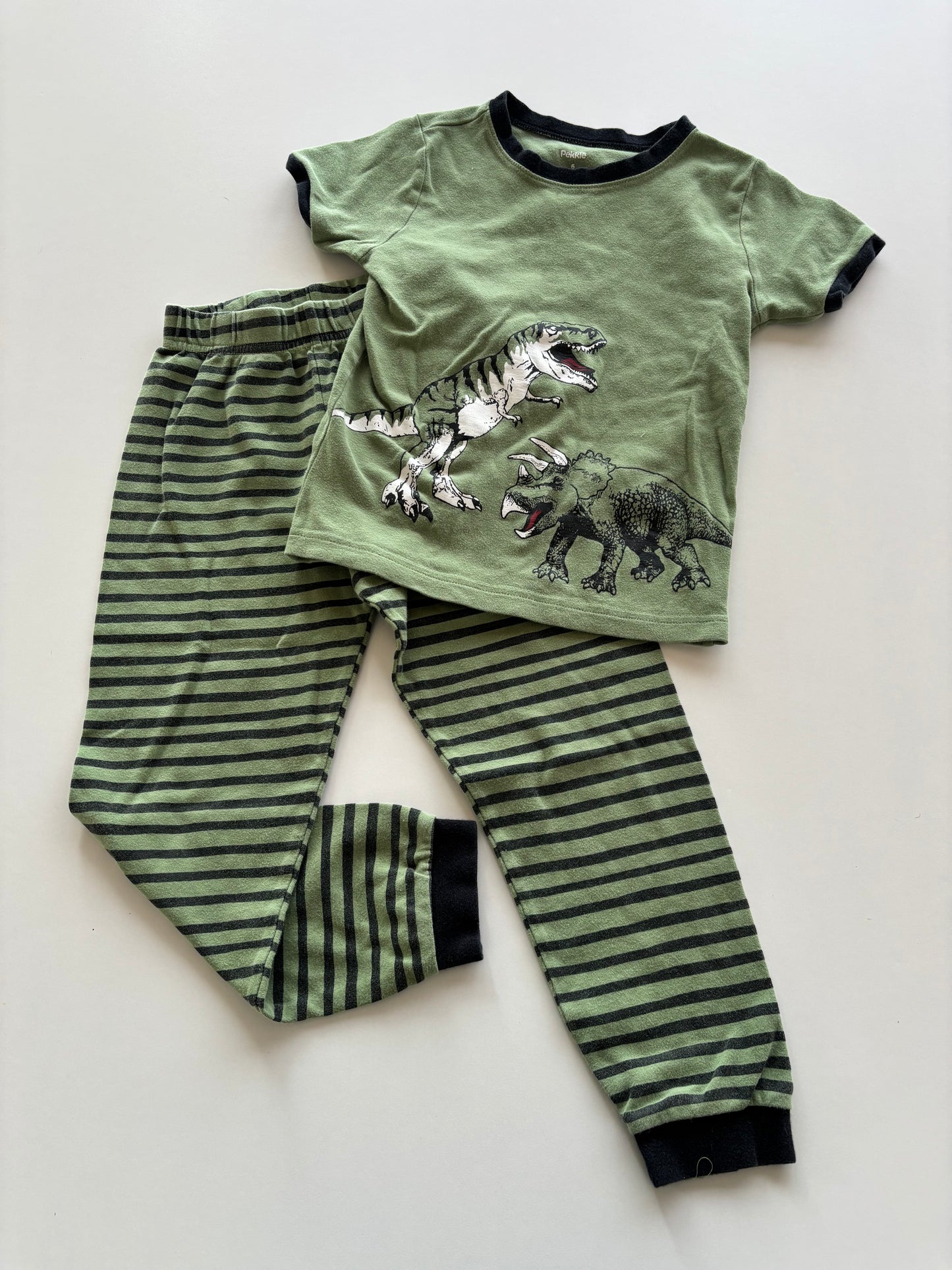 2pc Green Dinosaur Pajamas