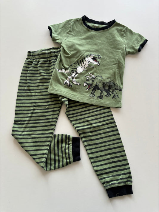 2pc Green Dinosaur Pajamas