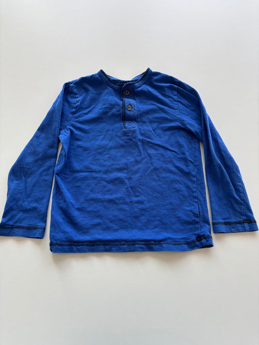 Bright Blue Henley Long Sleeve Shirt