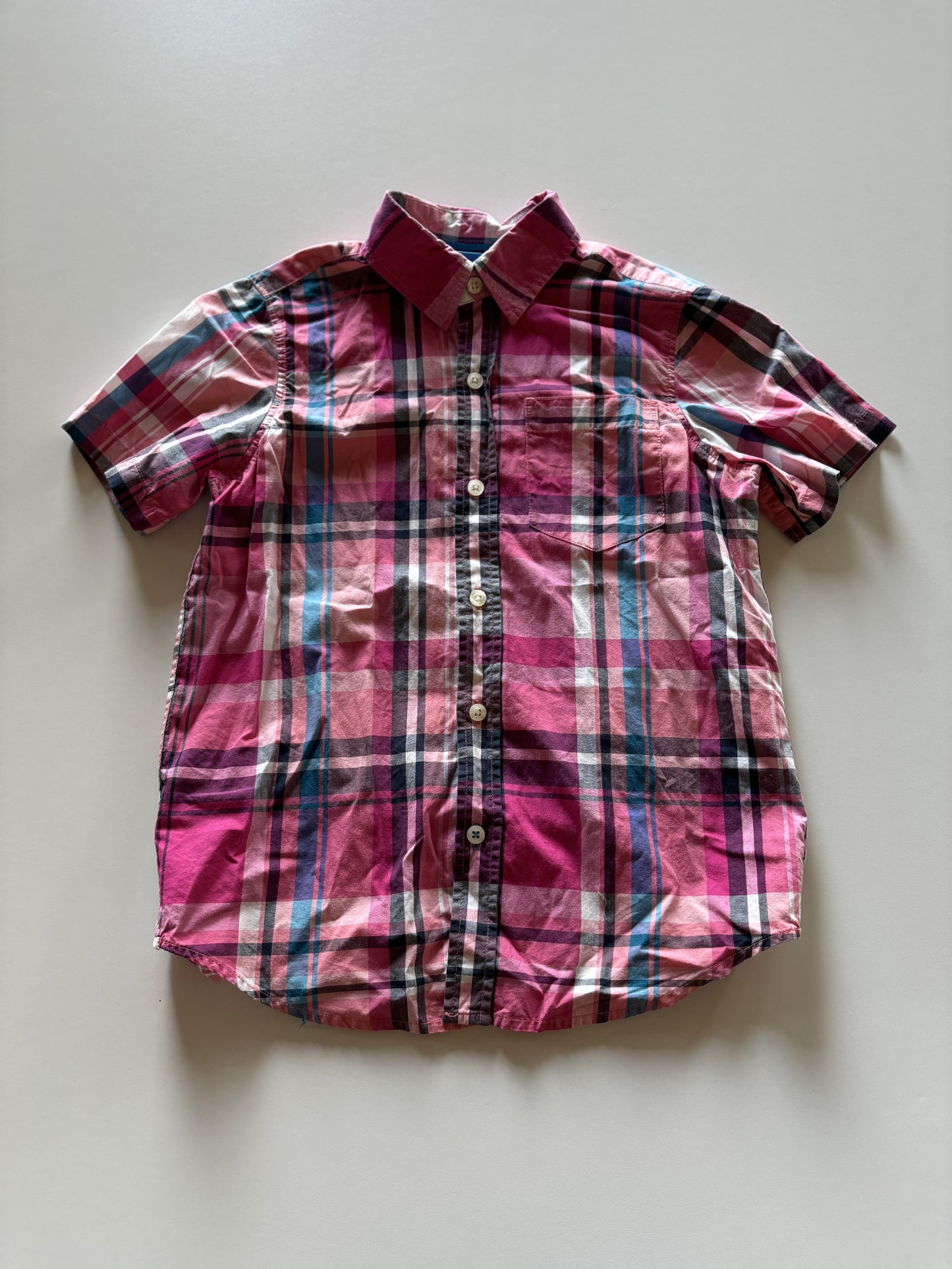 Pink Plaid Button Up