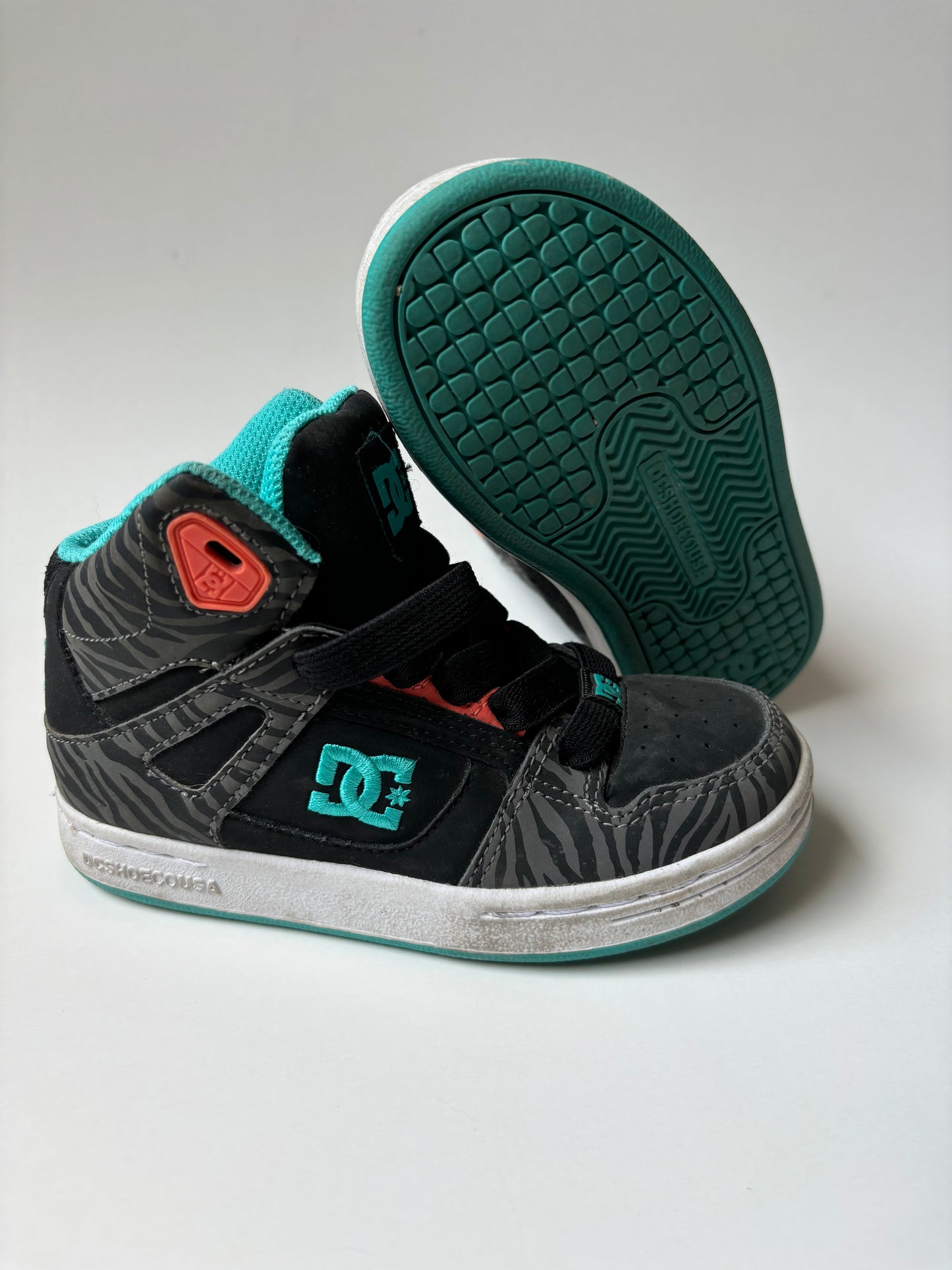 Coral & Teal Zebra High Tops