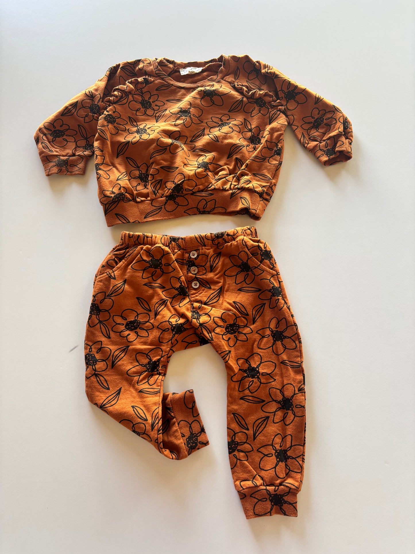 2pc Rust Floral Set