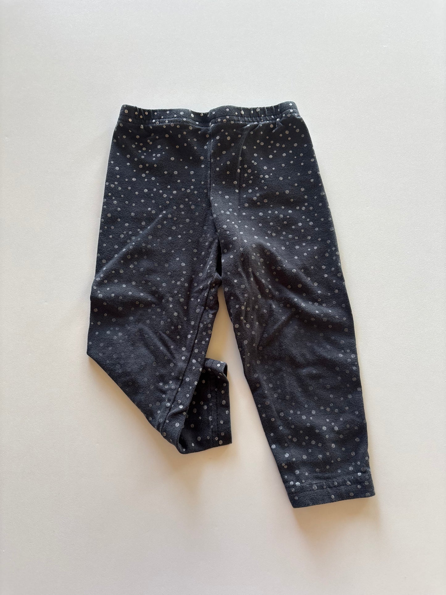 Black & Glitter Polka Dot Leggings