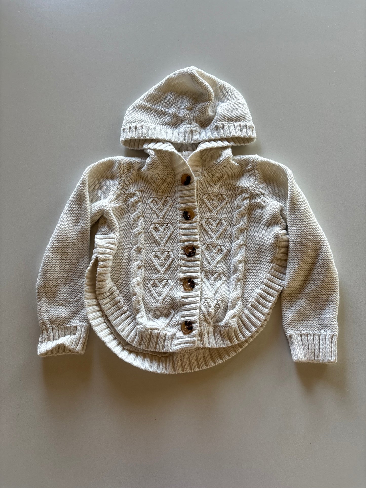 White Knit Hooded Sweater