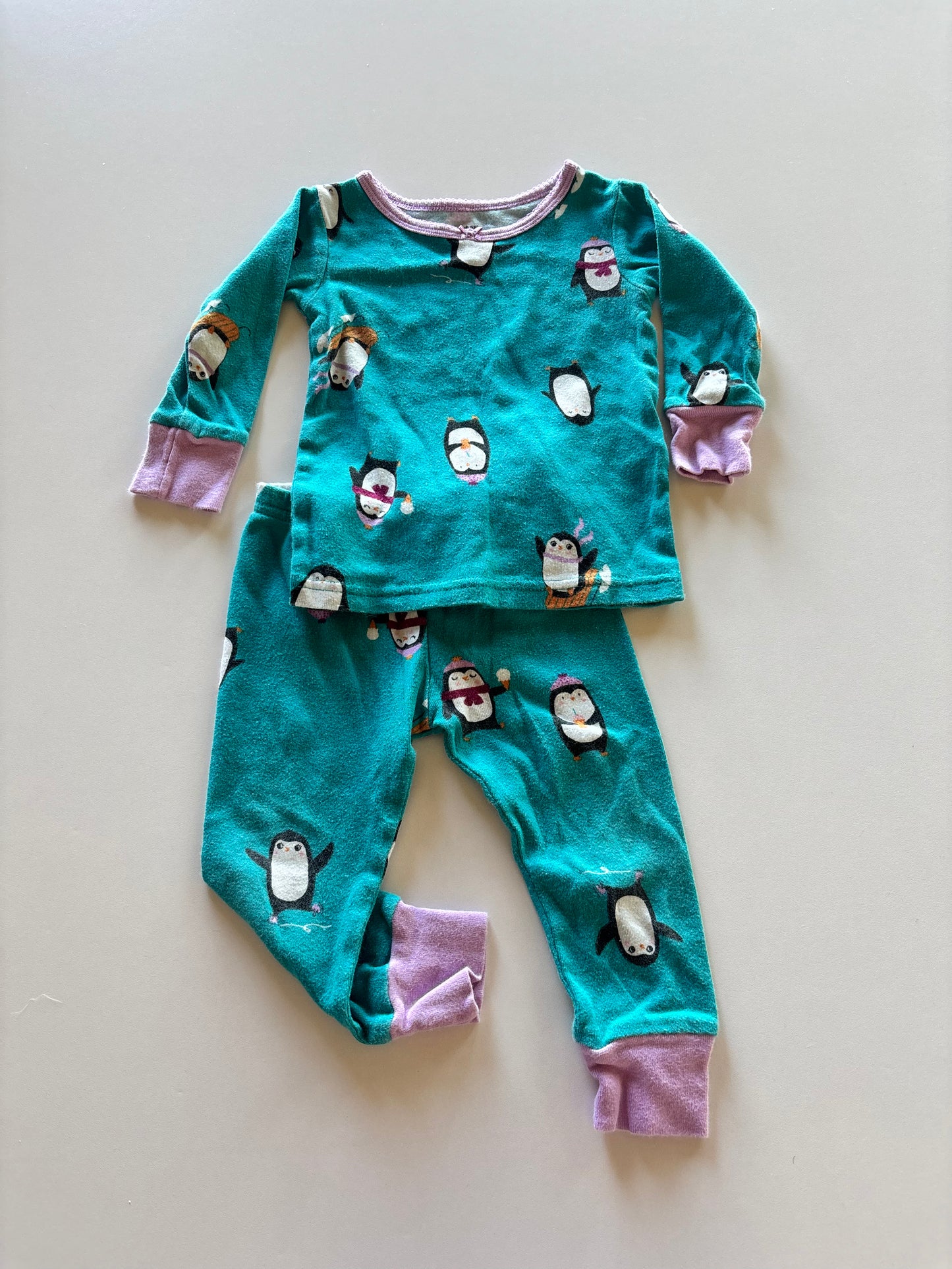 2pc Sledding Penguin Pajamas
