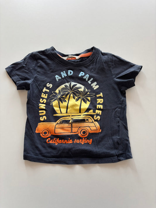 Charcoal Sunset & Palm Tree Tee