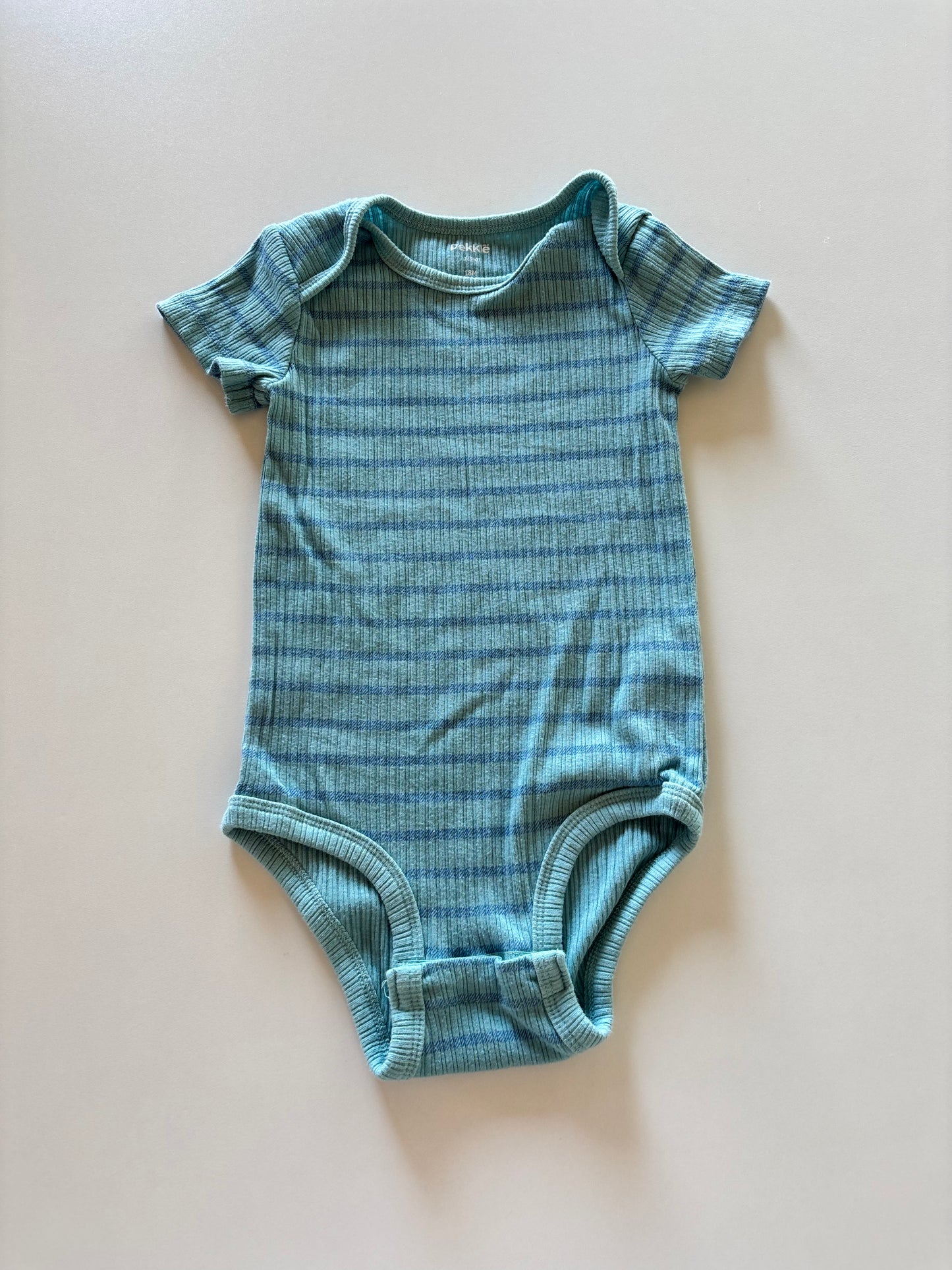 Blue Striped Ribbed Onesie