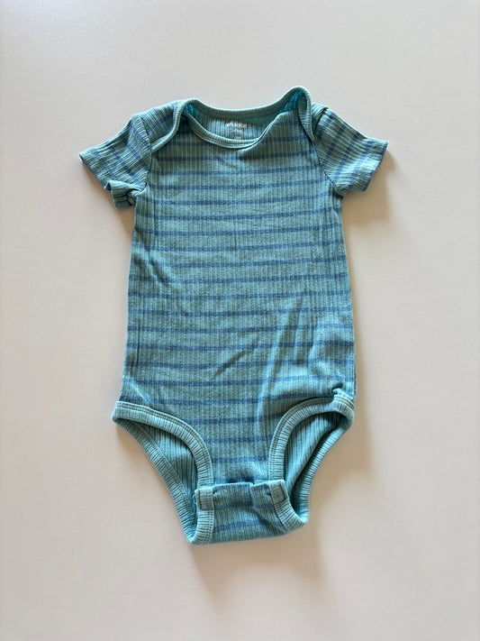 Blue Striped Ribbed Onesie