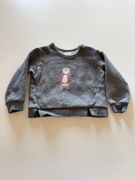 Grey Penguin Crewneck Sweater