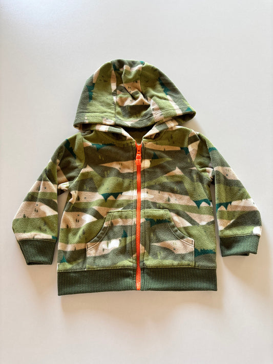 Green Camo Forest Fleece Zip Up Hoodie