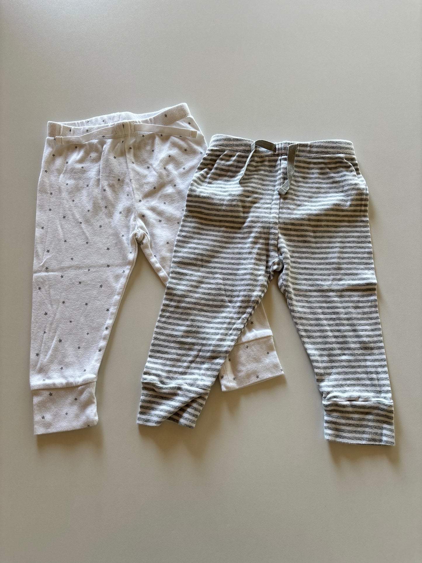 2 Pairs White & Grey Pants