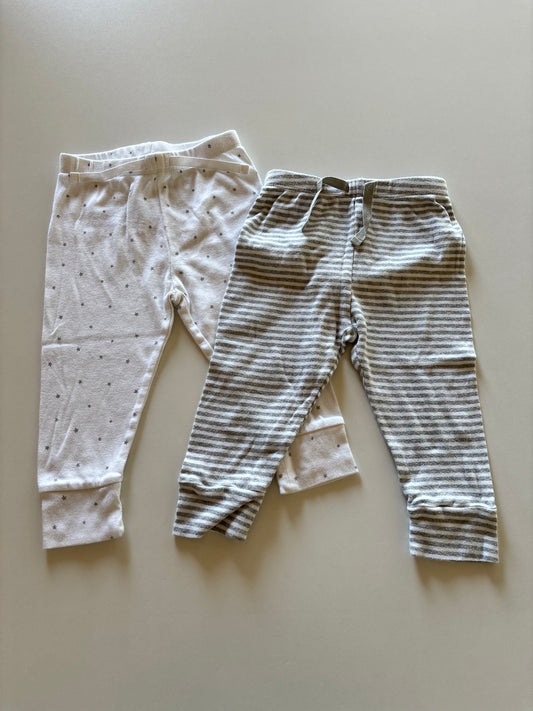 2 Pairs White & Grey Pants