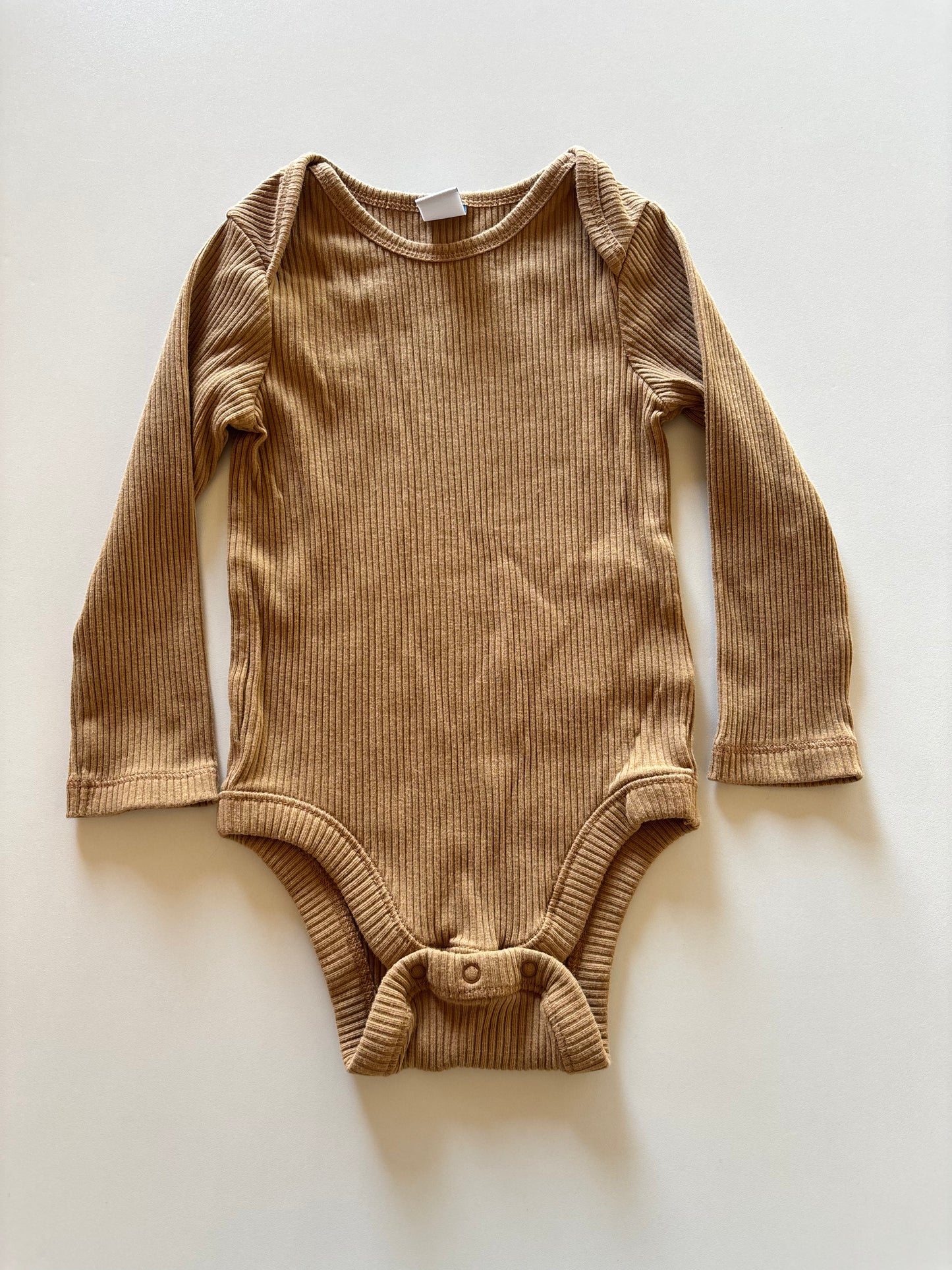 Brown Ribbed Onesie