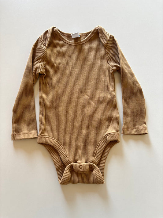 Brown Ribbed Onesie
