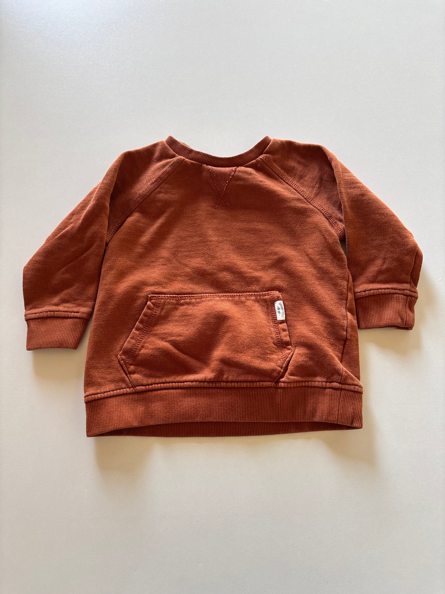 Rust Kangaroo Pocket Crewneck