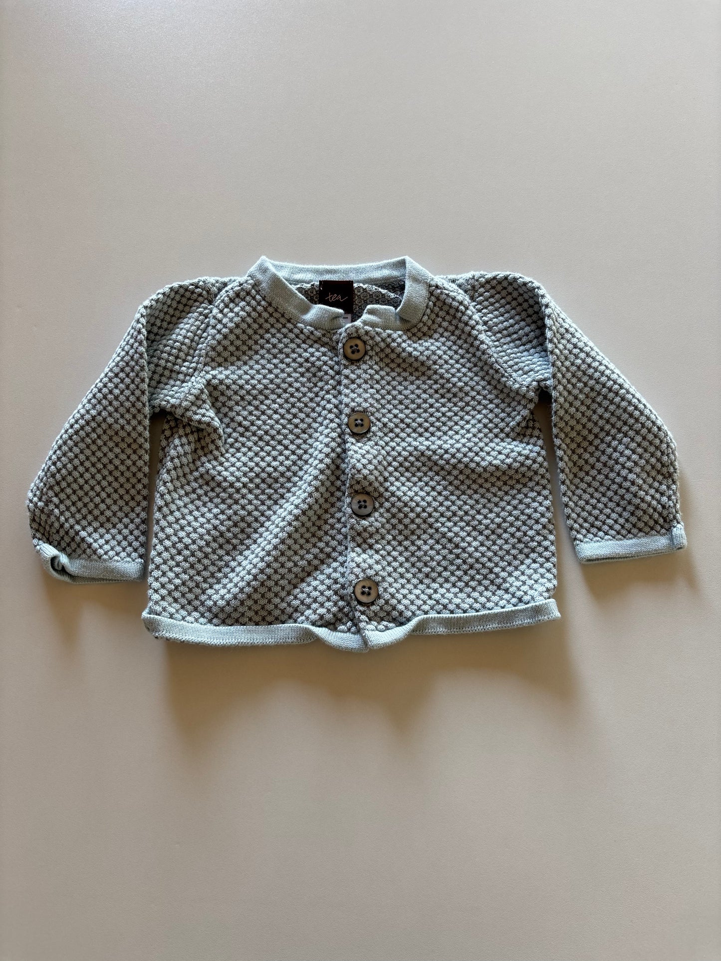 Blue & Grey Knit Cardigan