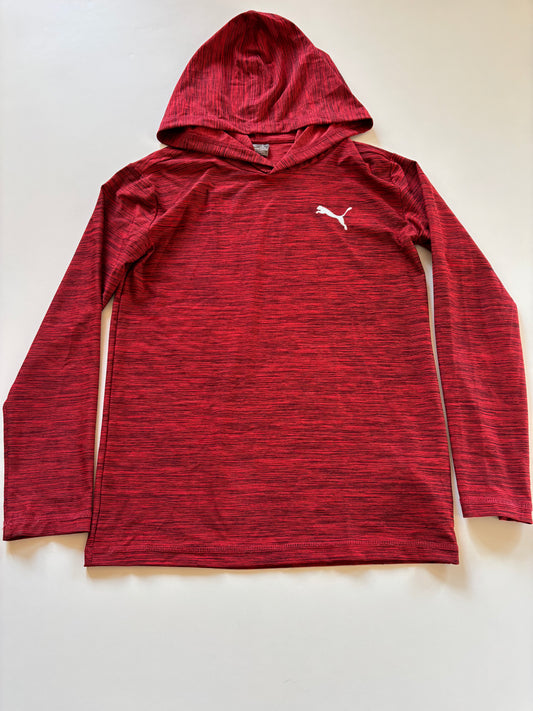 Red Hooded Athletic Shirt