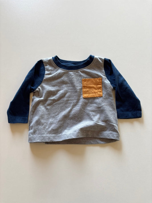 Blue & Grey Pocket Tee