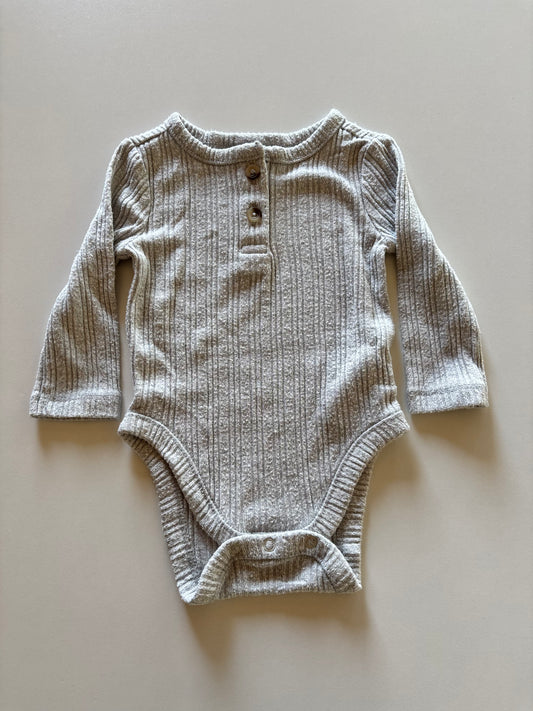 Grey Ribbed Henley Onesie