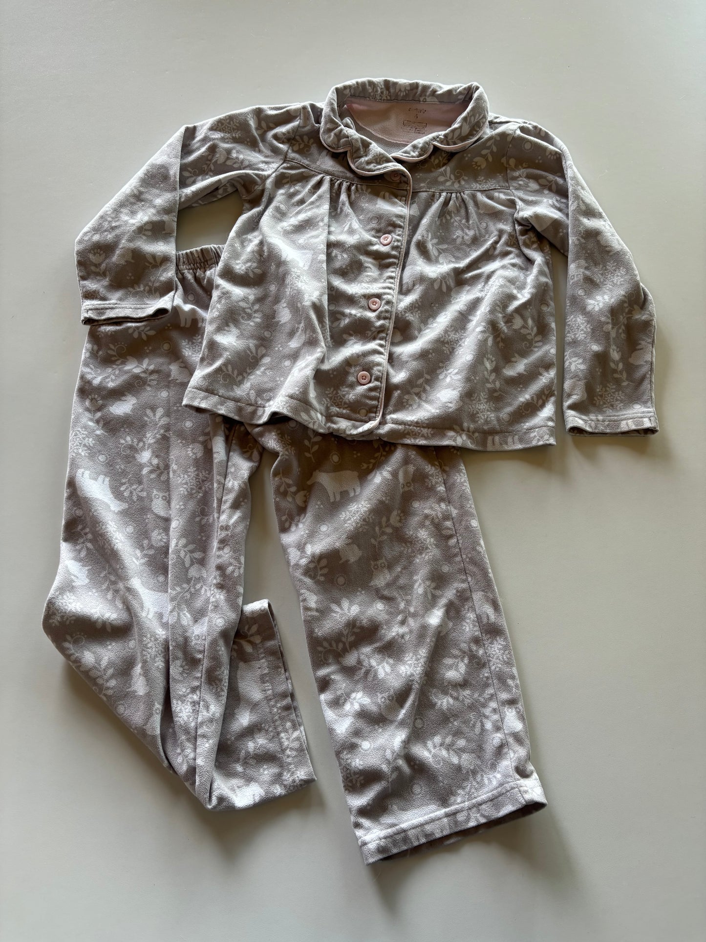 2pc Grey Critter Pajamas