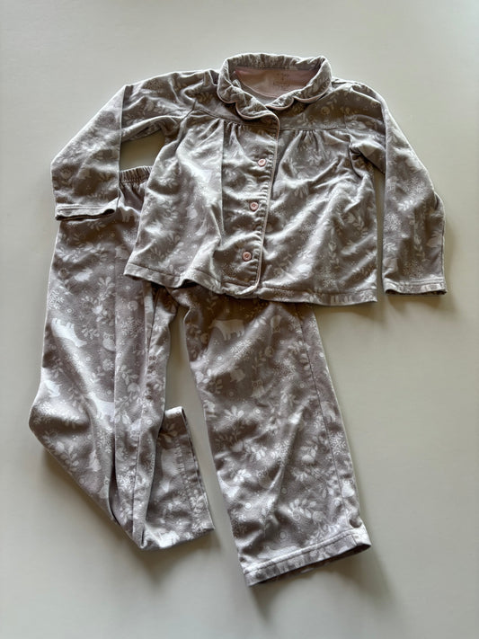 2pc Grey Critter Pajamas