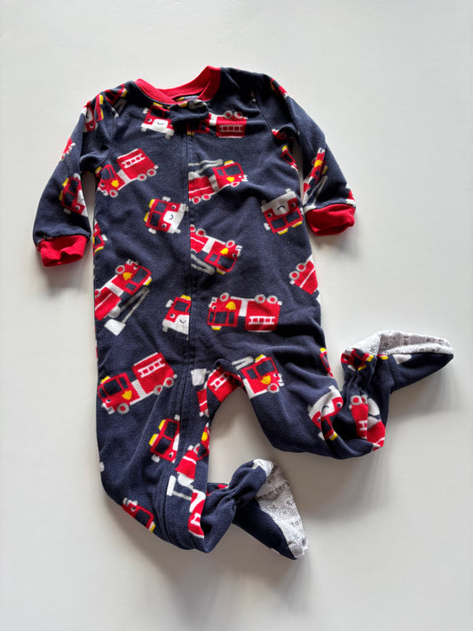 Navy Fleece Firetruck Sleeper