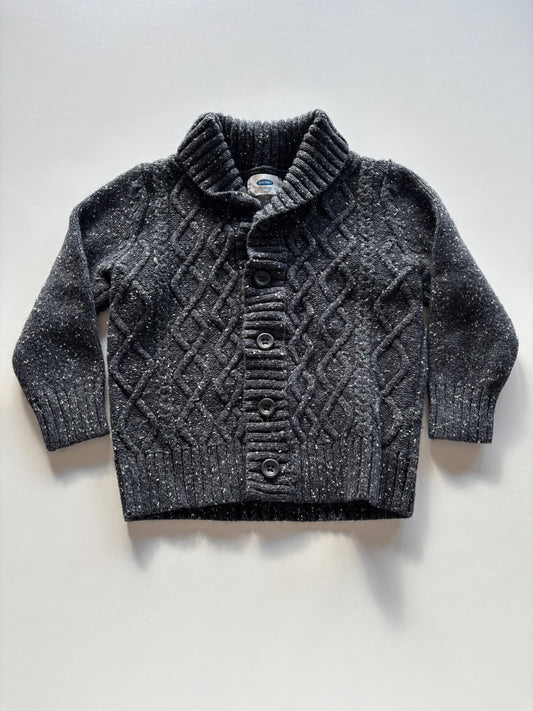 Charcoal Melange Knit Cardigan