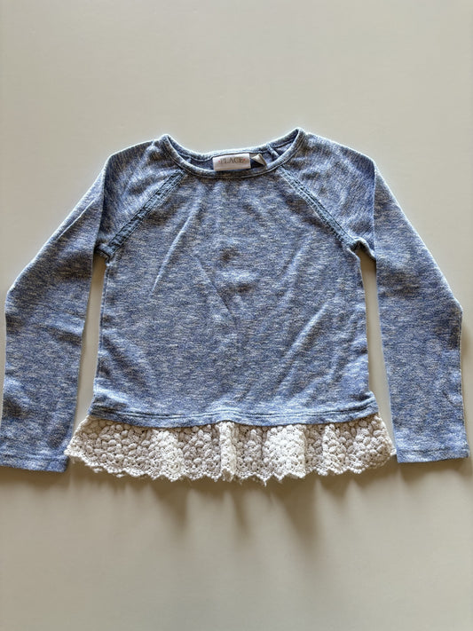 Blue Lace Bottom Shirt