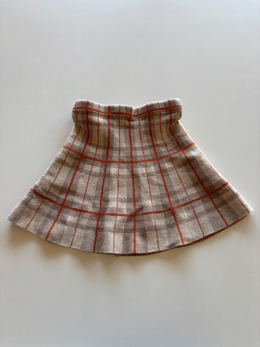 Brown & Orange Plaid Skirt