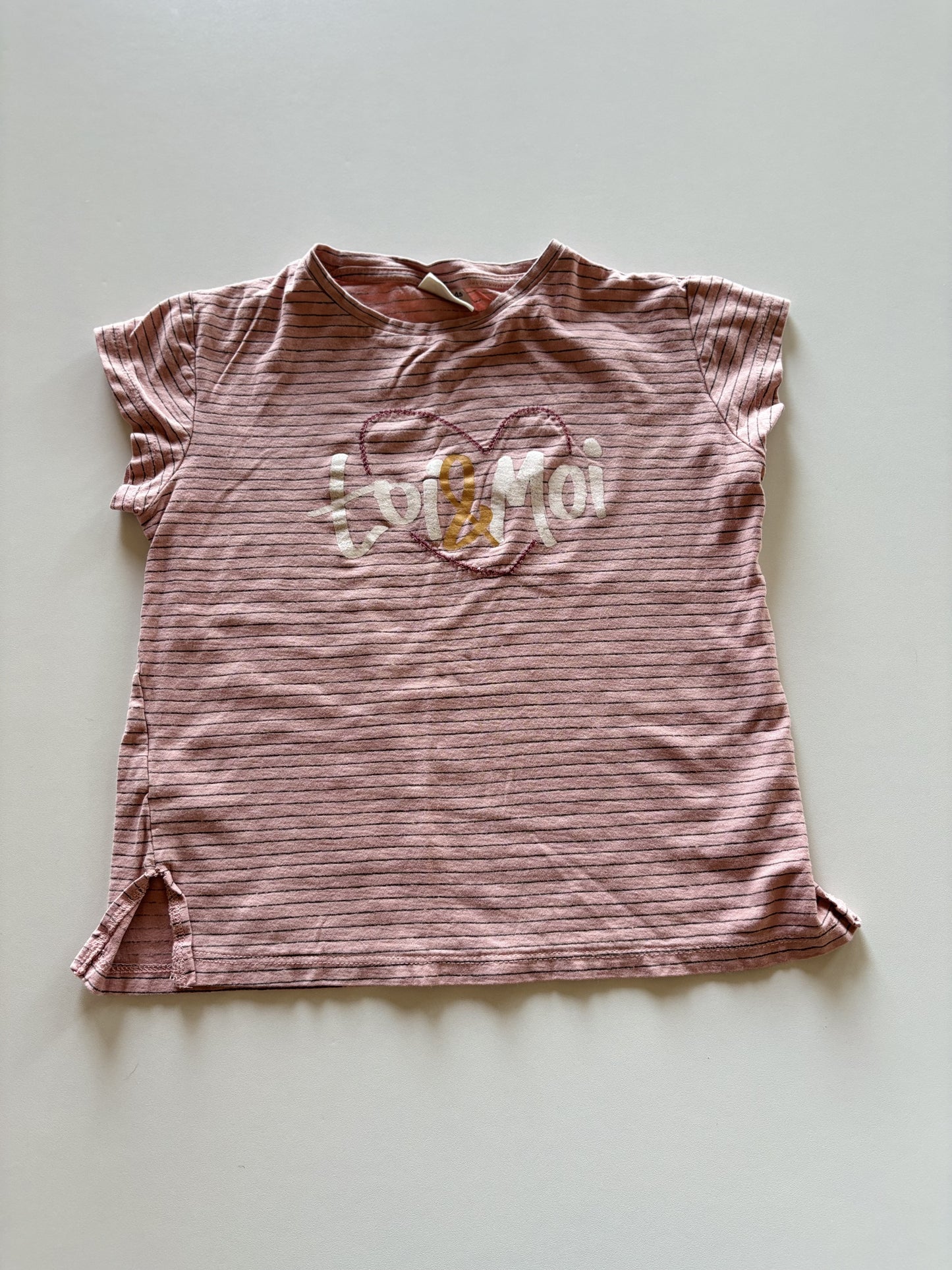 Pink Striped Toi & Moi Tee