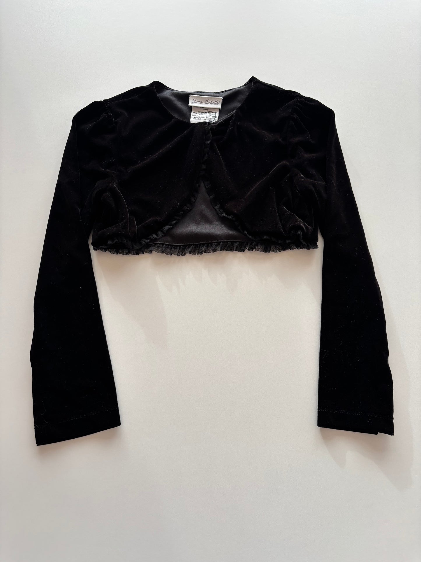 Black Velvet Cropped Cardigan