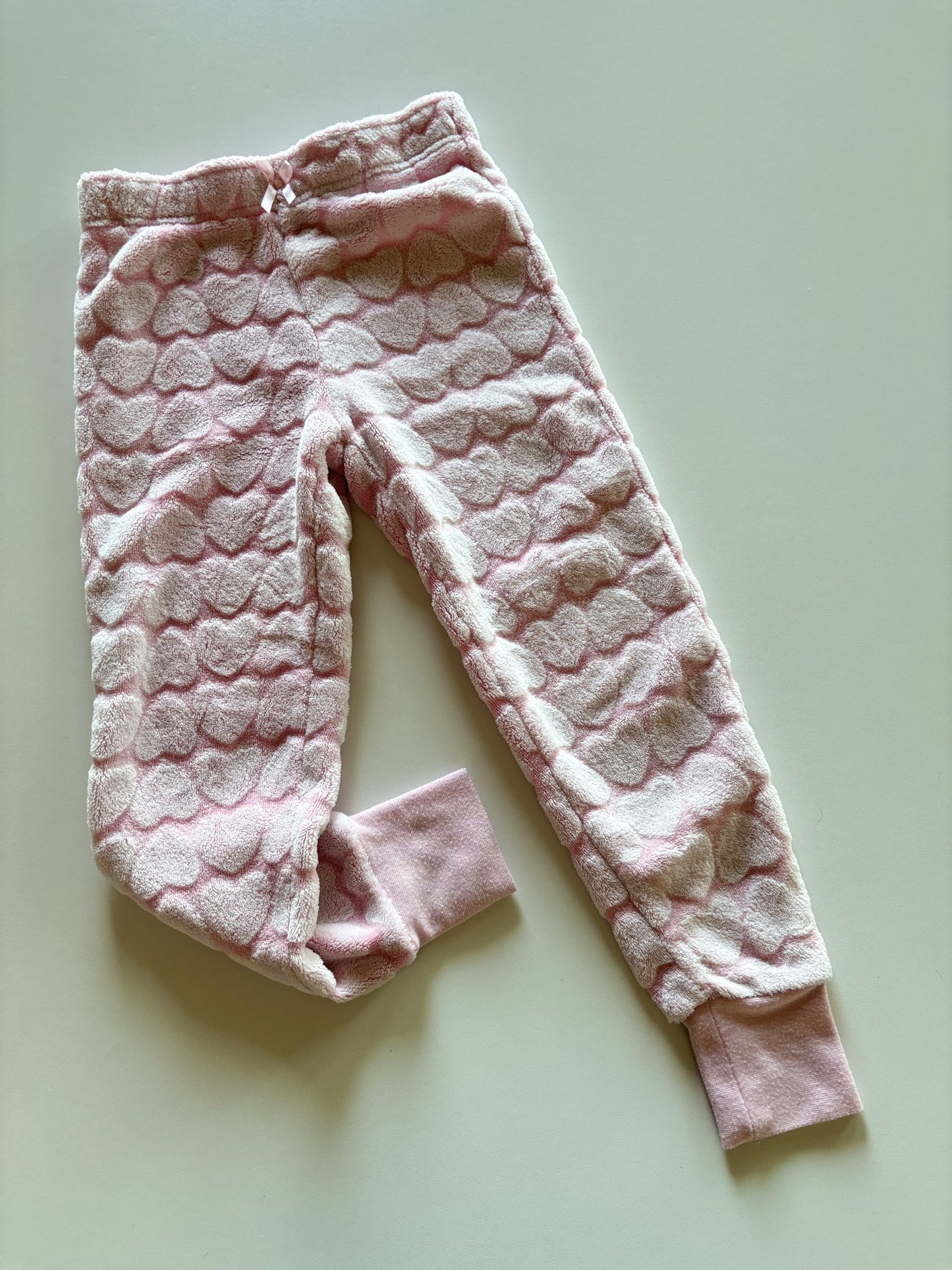 Fuzzy Pink Heart Pants