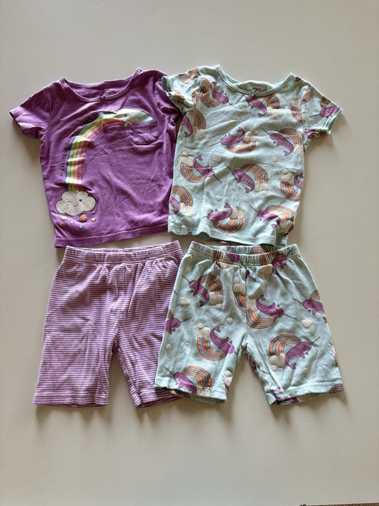2 Pairs Rainbow Narwhal Pajamas