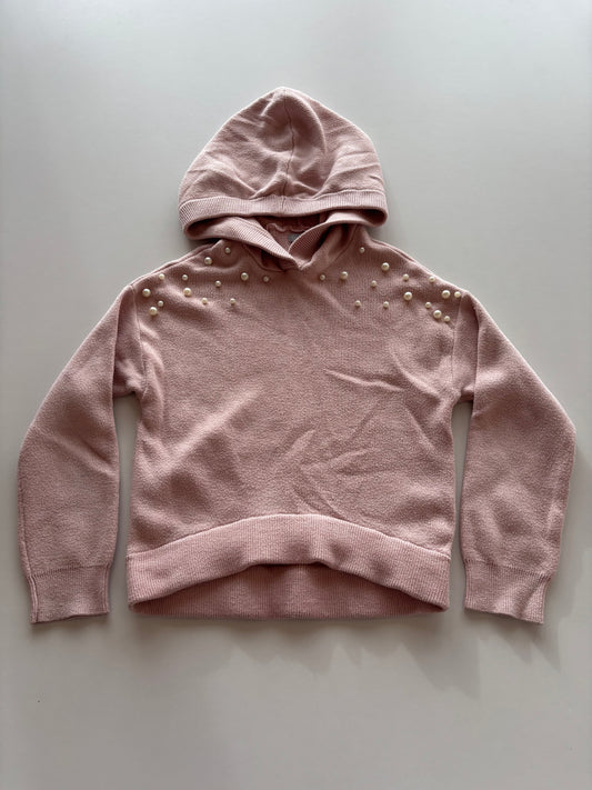 Light Pink Pearl Cropped Hoodie
