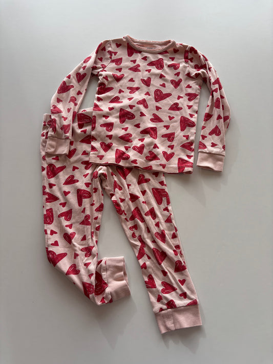 2pc Pink & Red Heart Pajamas