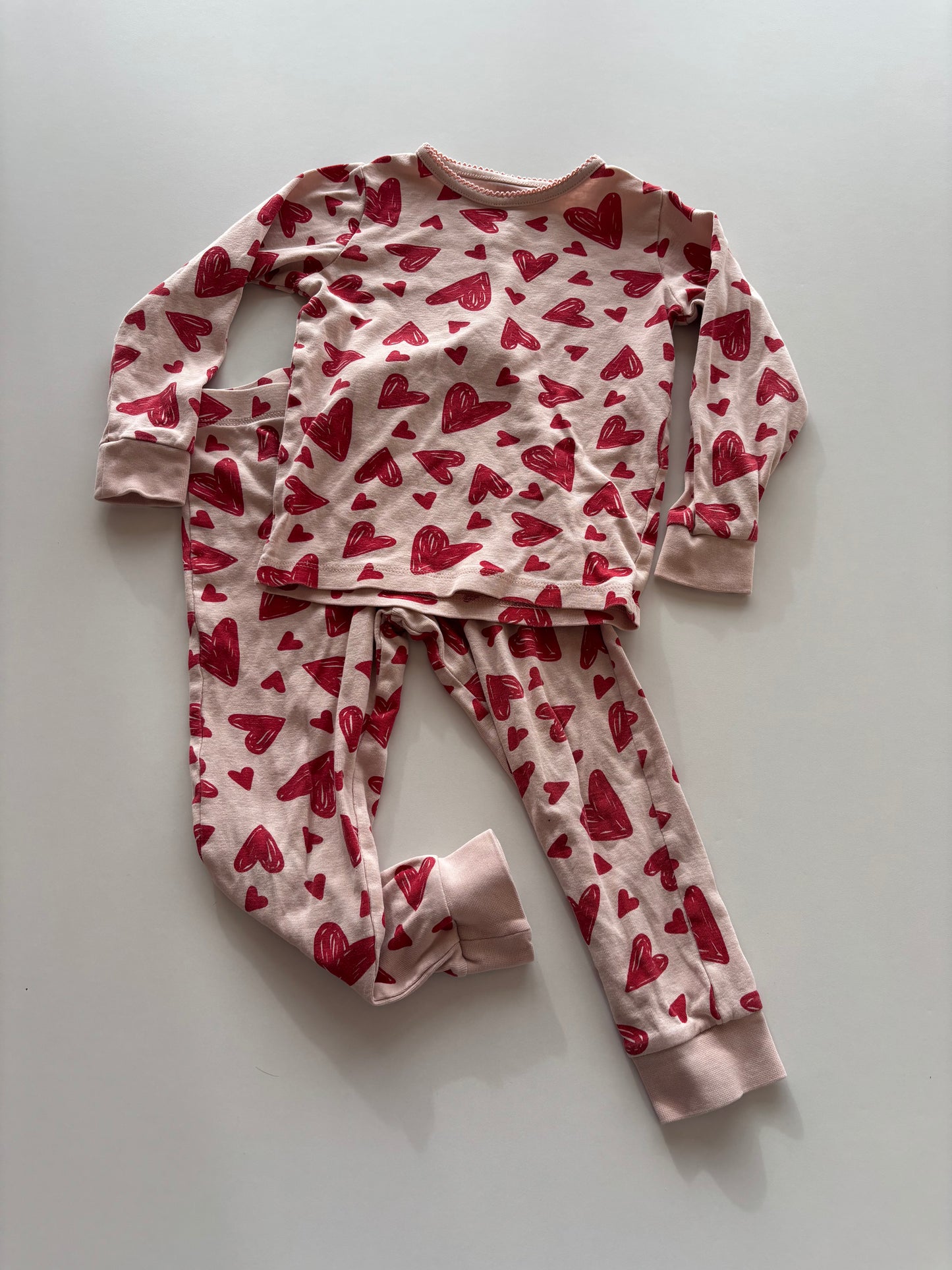 2pc Pink & Red Heart Pajamas