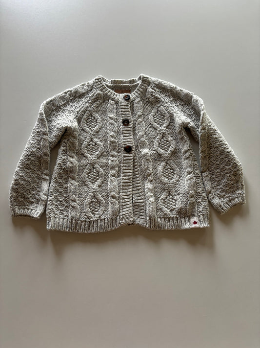 Oatmeal & Grey Cableknit Cardigan