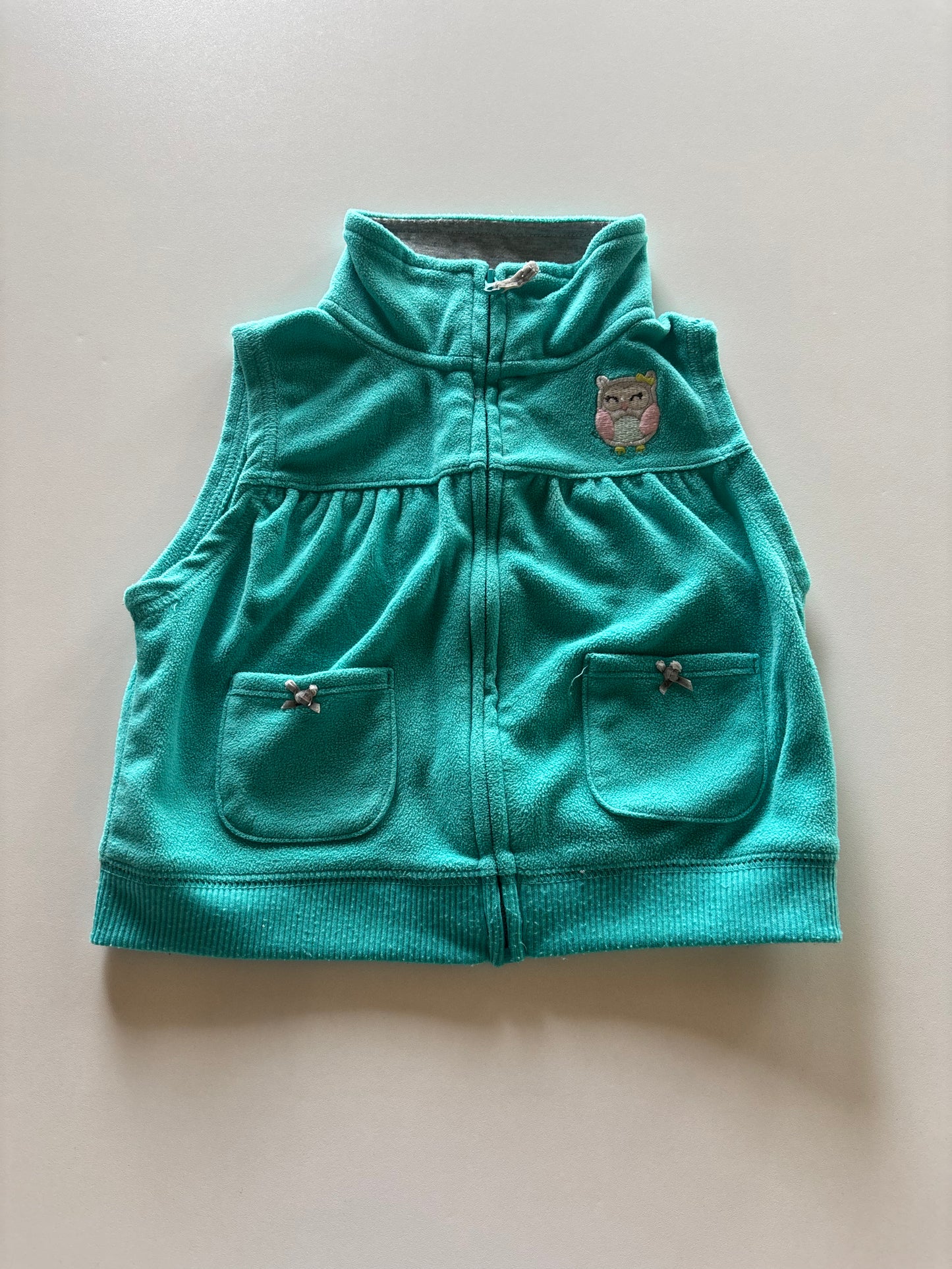 Turquoise Fleece Owl Vest