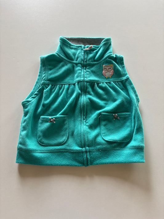 Turquoise Fleece Owl Vest