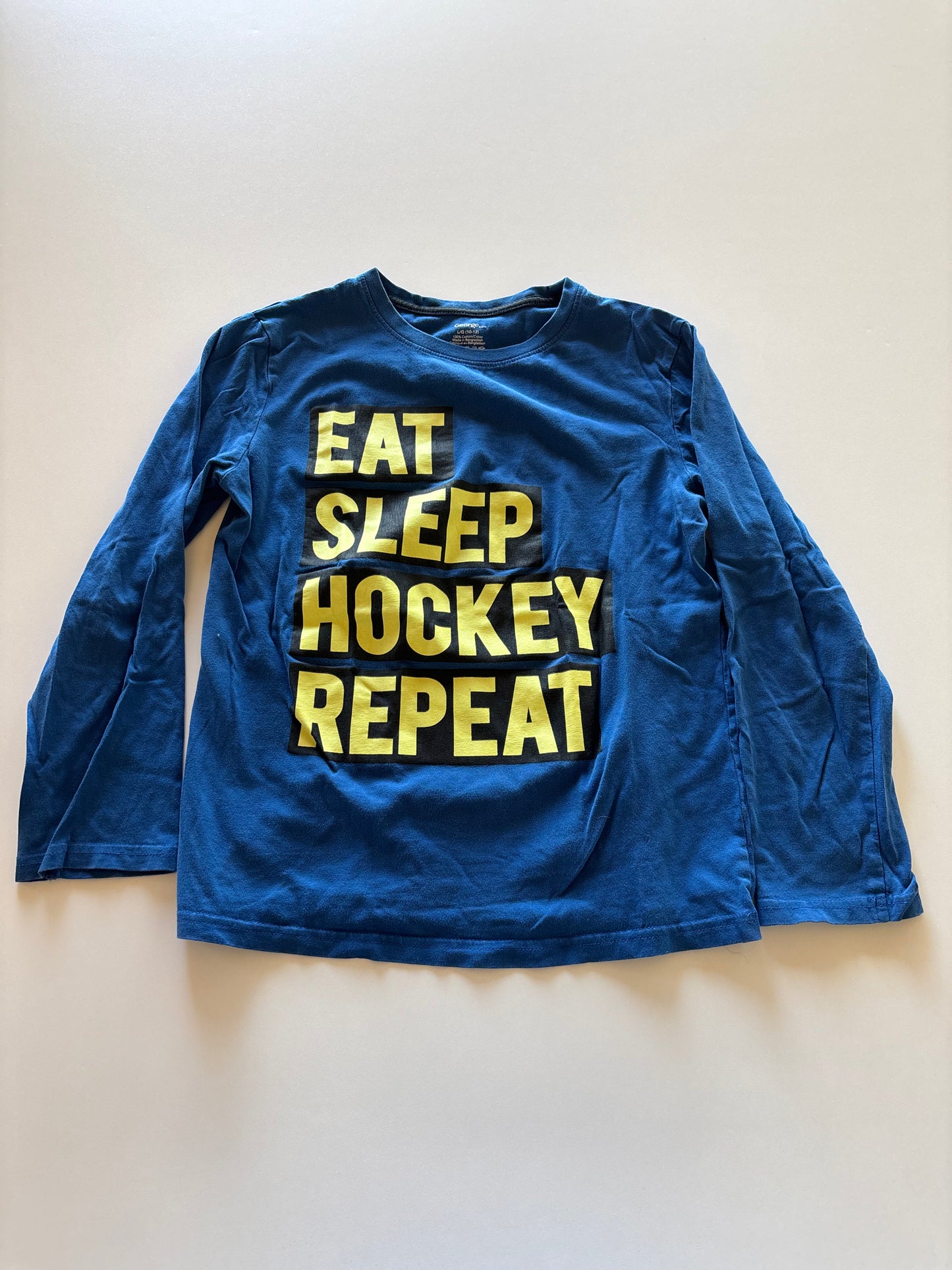 Blue Eat Sleep Hockey Shirt