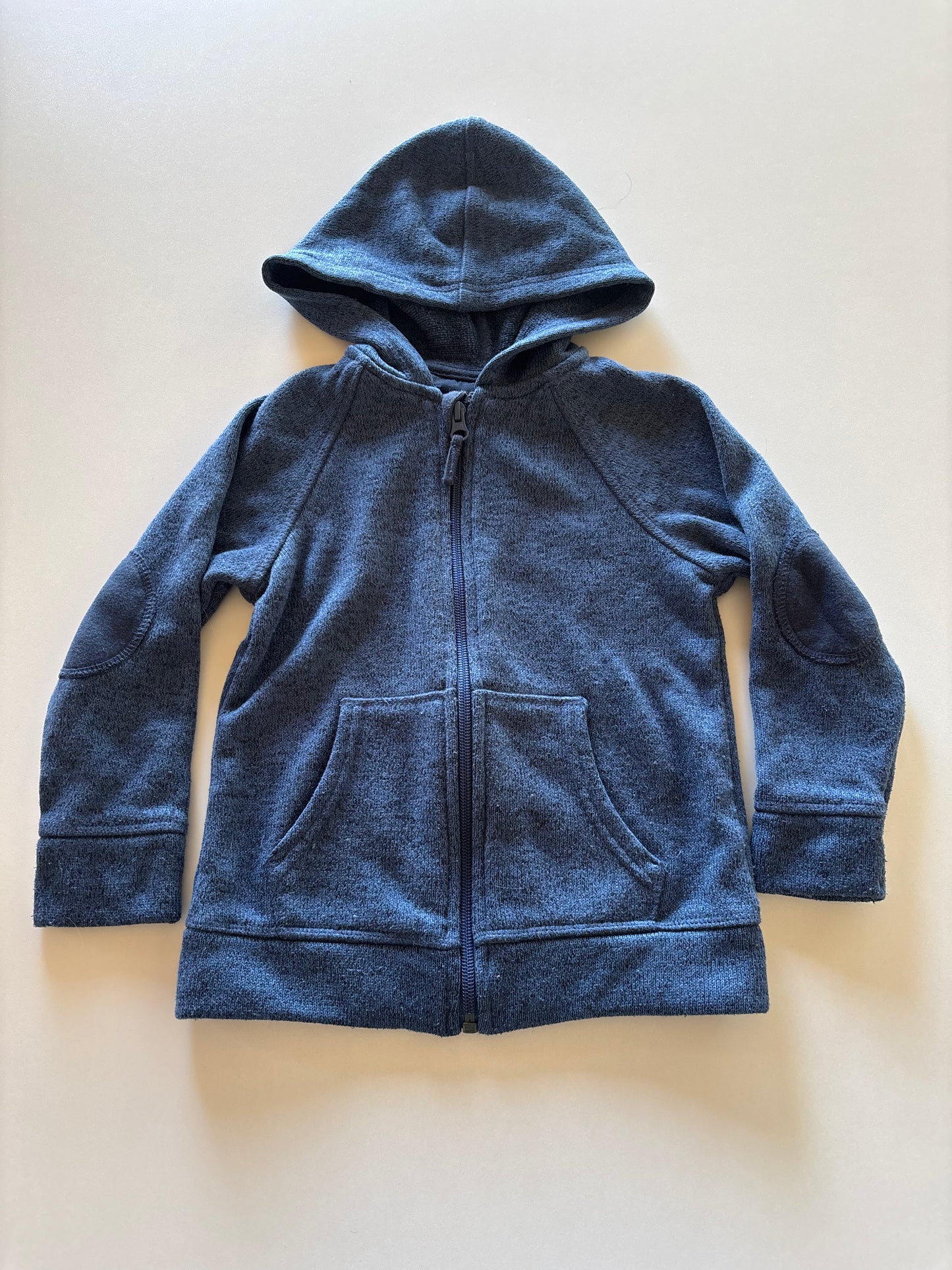 Thick Blue Melange Zip Up Hoodie
