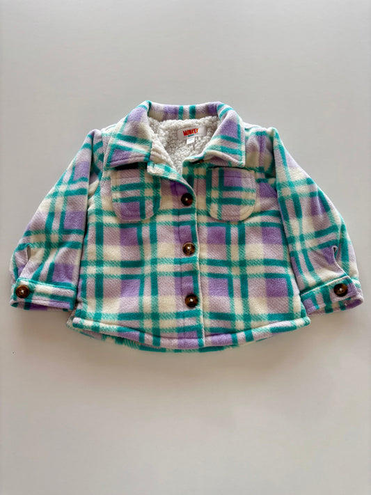 Turquoise & Lilac Fleece Shacket